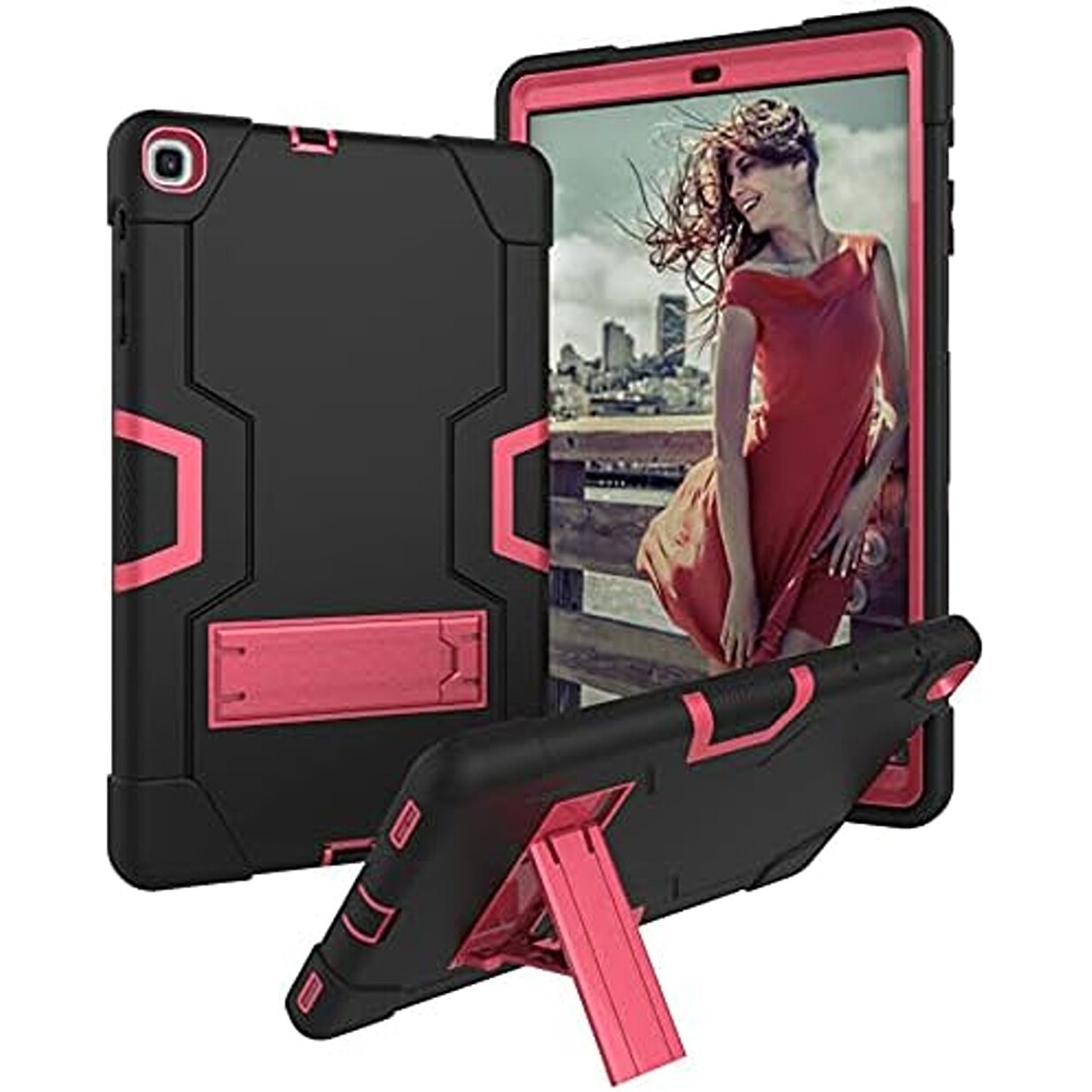 Husa compatibila cu Samsung Galaxy Tab A7 10.4” cu suport, negru