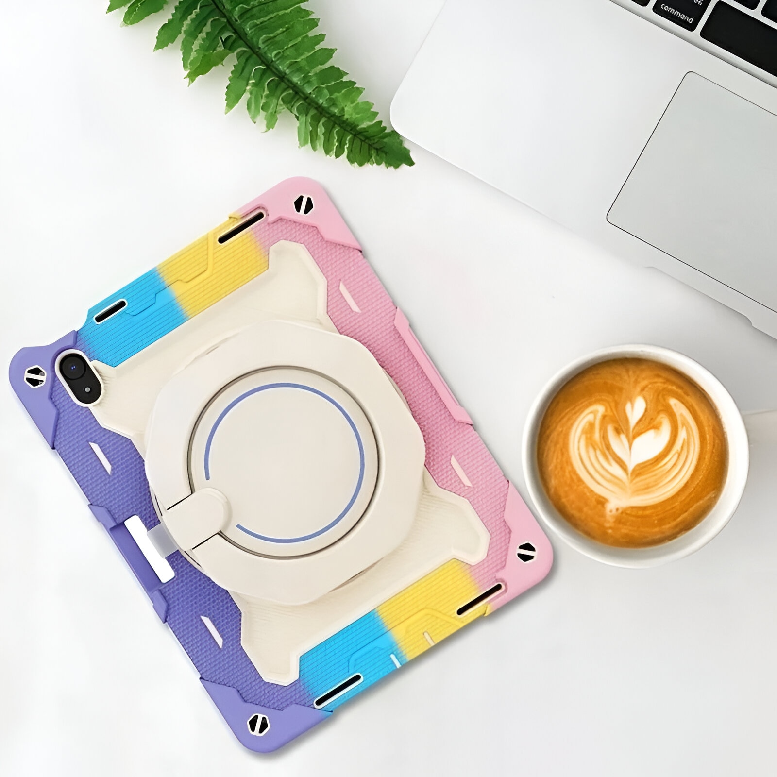Husa pentru iPad Pro 12.9 inch, Multicolor, cu suport, 2018/2020/2021