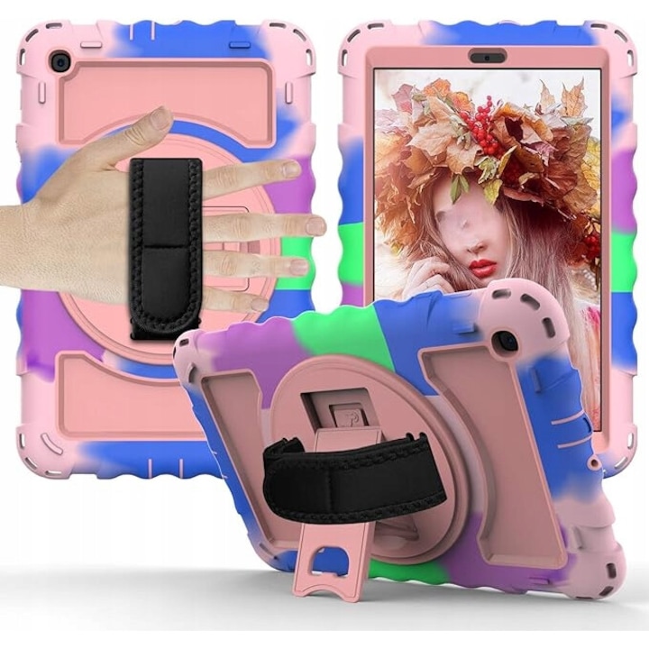 Etui pentru iPad Pro 9.7 2017/2018 si iPad Air 2, suport rotativ 360, protectie tripla, colorat