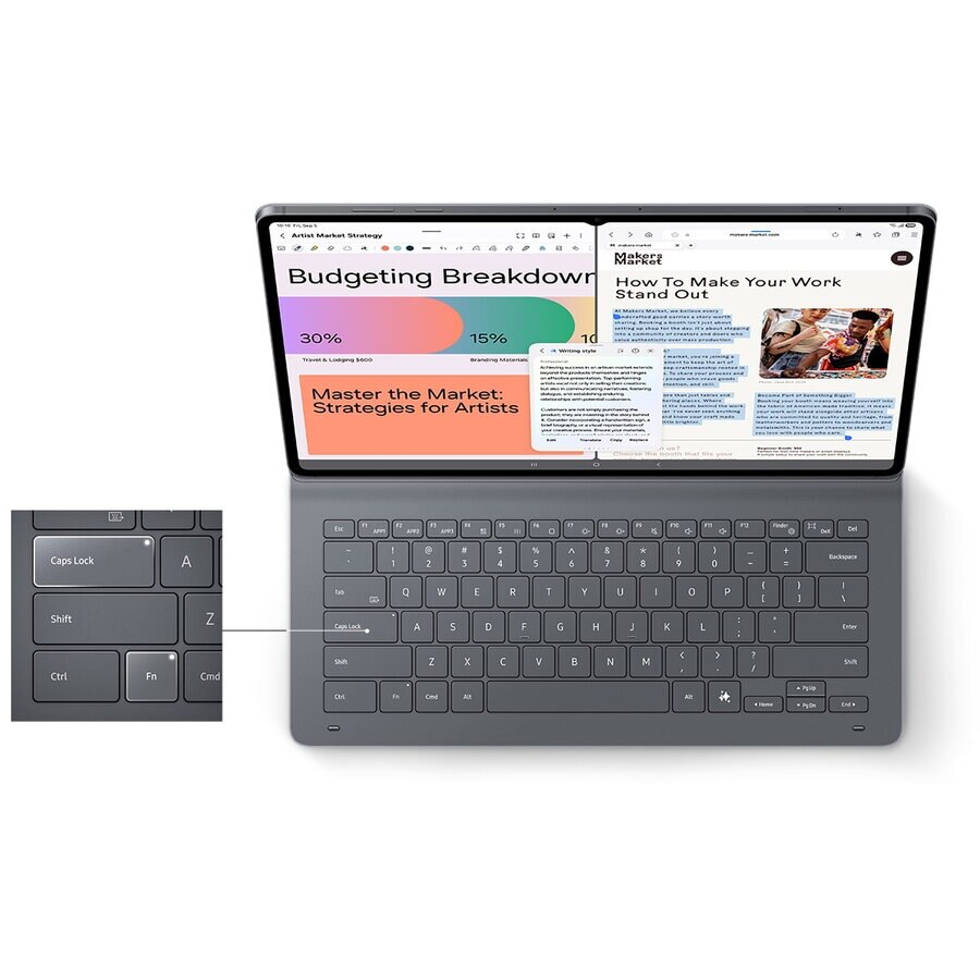 Tableta Samsung Galaxy Tab S11 Ultra si book Flip Cover cu Tastatura, 14.6 inch, 16GB RAM, 1TB, Wifi, Silver