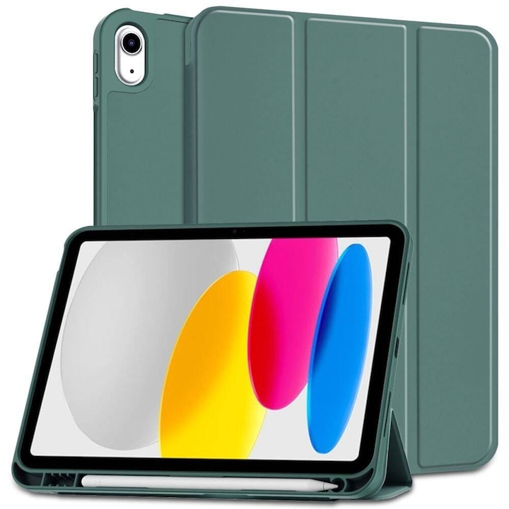 Husa pentru iPad Air4 10.9" (2020) magnetic, cu suport pentru Apple Pen, verde