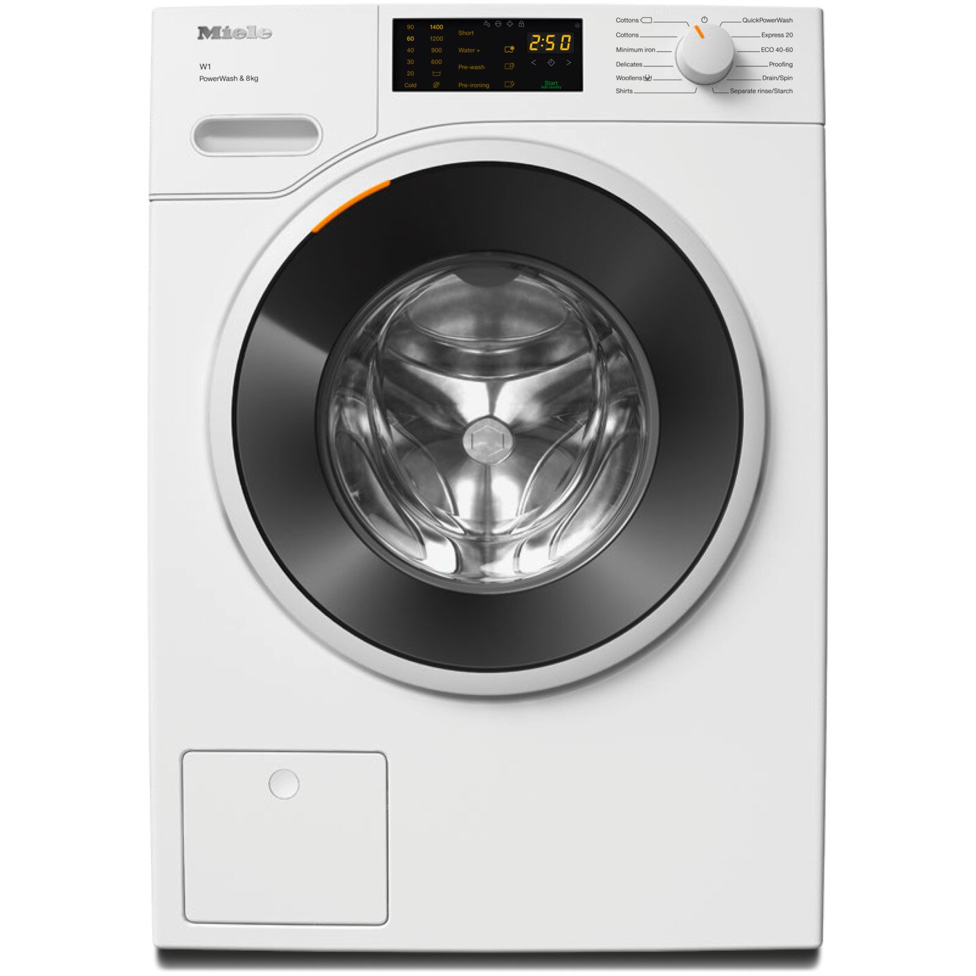 Masina de spalat rufe Miele WWD320 WPS, 8 kg, 1400 rpm, Clasa A, Motor ProfiEco, CapDosing, PowerWash, Alb