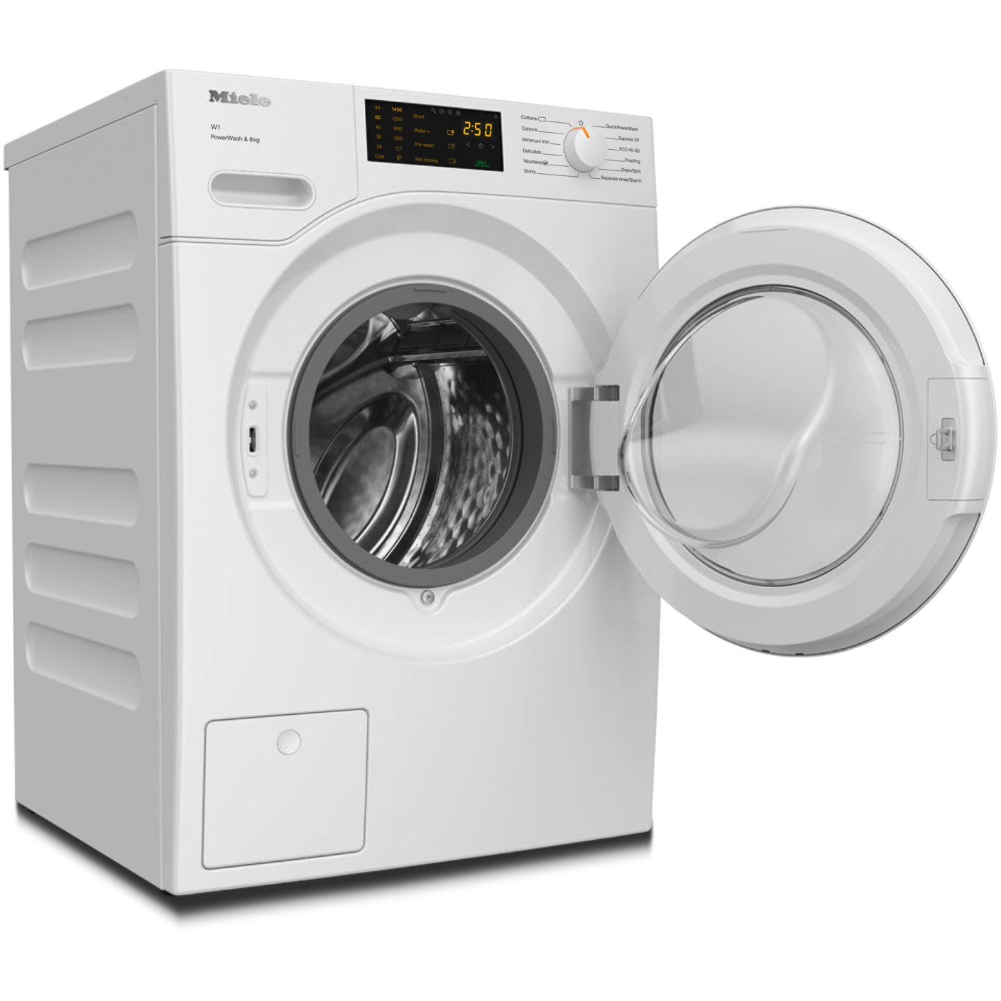 Masina de spalat rufe Miele WWD320 WPS, 8 kg, 1400 rpm, Clasa A, Motor ProfiEco, CapDosing, PowerWash, Alb