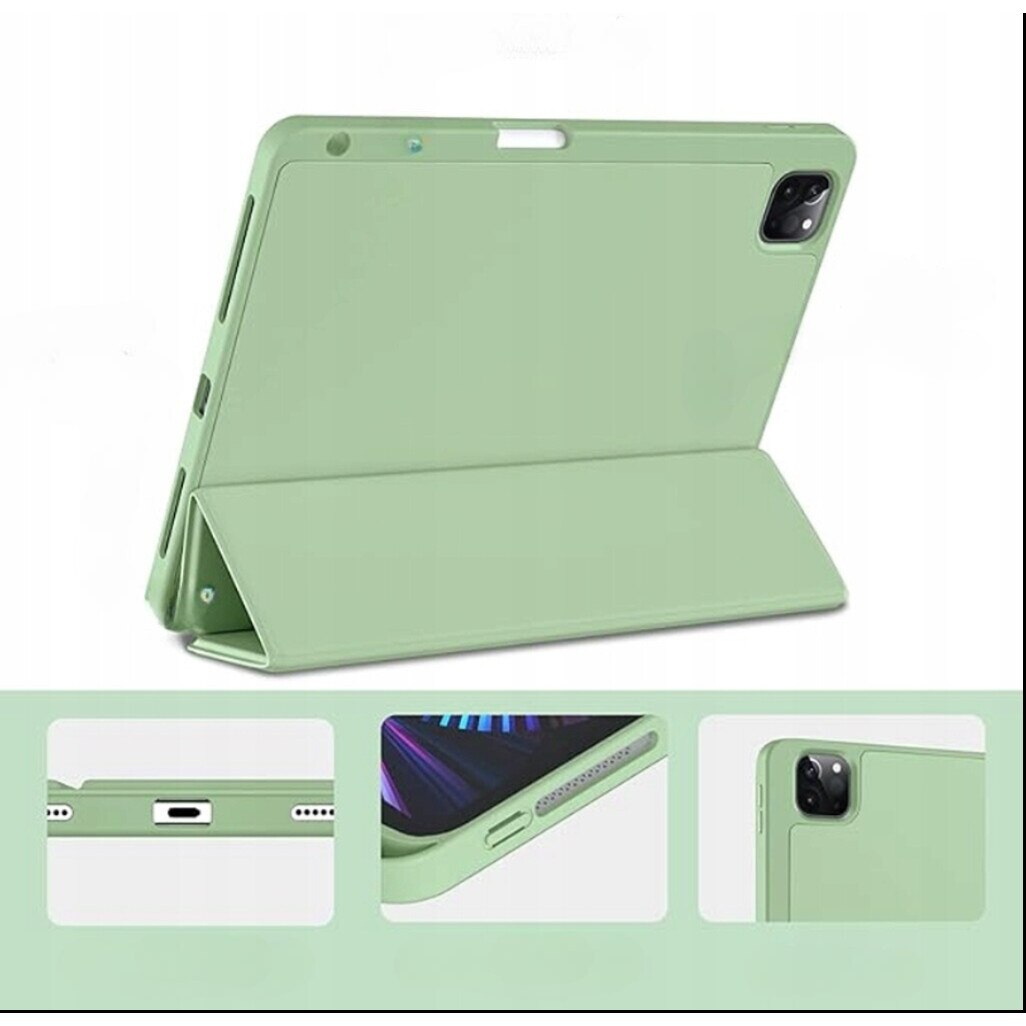 Husa protectie pentru iPad Air 4 Pro 11, verde, material PC si TPU