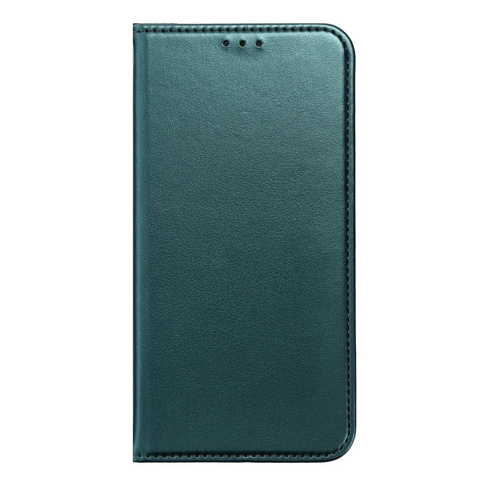 Husa pentru Motorola Moto G15, Piele ecologica, Premium PU Leather Book, Buzunar card, Inchidere magnetica, Functie stand / suport, Decupaj difuzor apeluri, Acoperire completa 360 de grade, Protectie fata-spate, Tip carte, Verde inchis