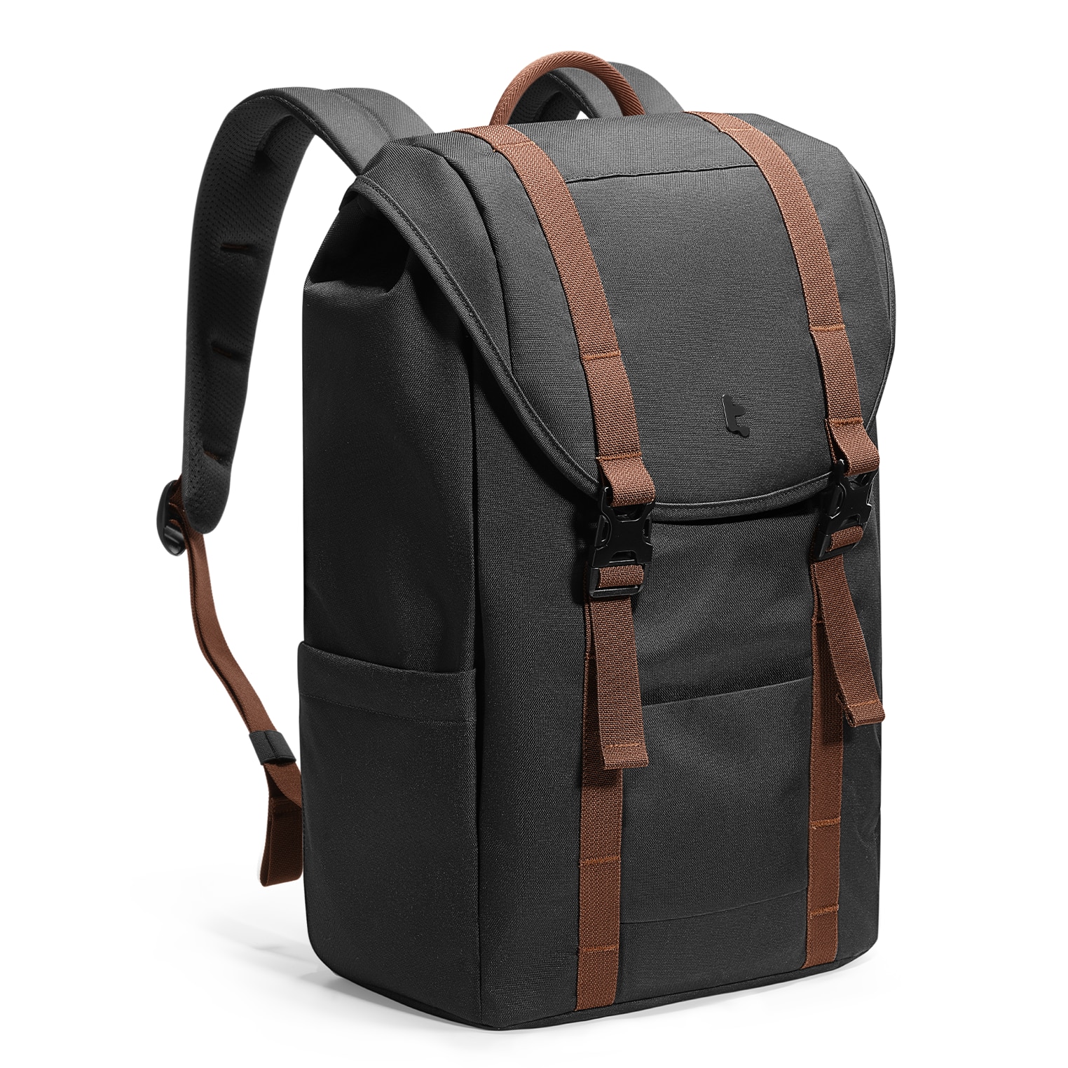 Rucsac TomToc Vintpack-TA1, 15.6", capacitate 22L, stil vintage, material rezistent apa, fermoare YKK, catarame Duraflex, compartiment laptop protejat, acces lateral rapid, chinga troler, buzunare smart, negru, design urban