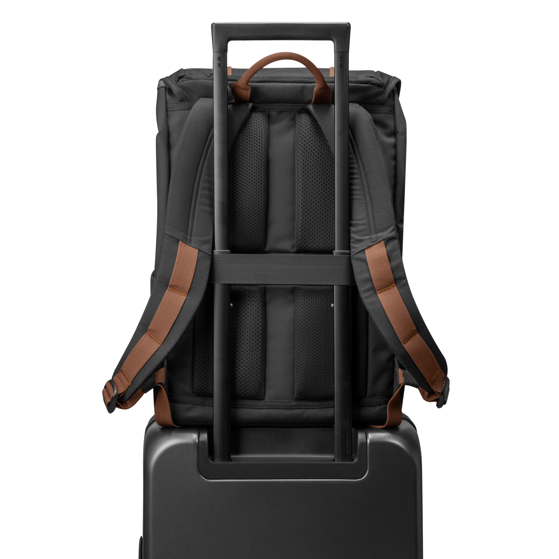 Rucsac TomToc Vintpack-TA1, 15.6", capacitate 22L, stil vintage, material rezistent apa, fermoare YKK, catarame Duraflex, compartiment laptop protejat, acces lateral rapid, chinga troler, buzunare smart, negru, design urban