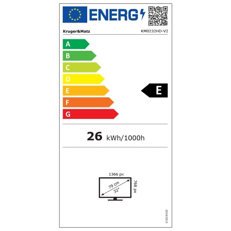 Televizor Kruger&Matz, 32", 81 cm, HD, Smart TV, D-LED, 715x470x190mm