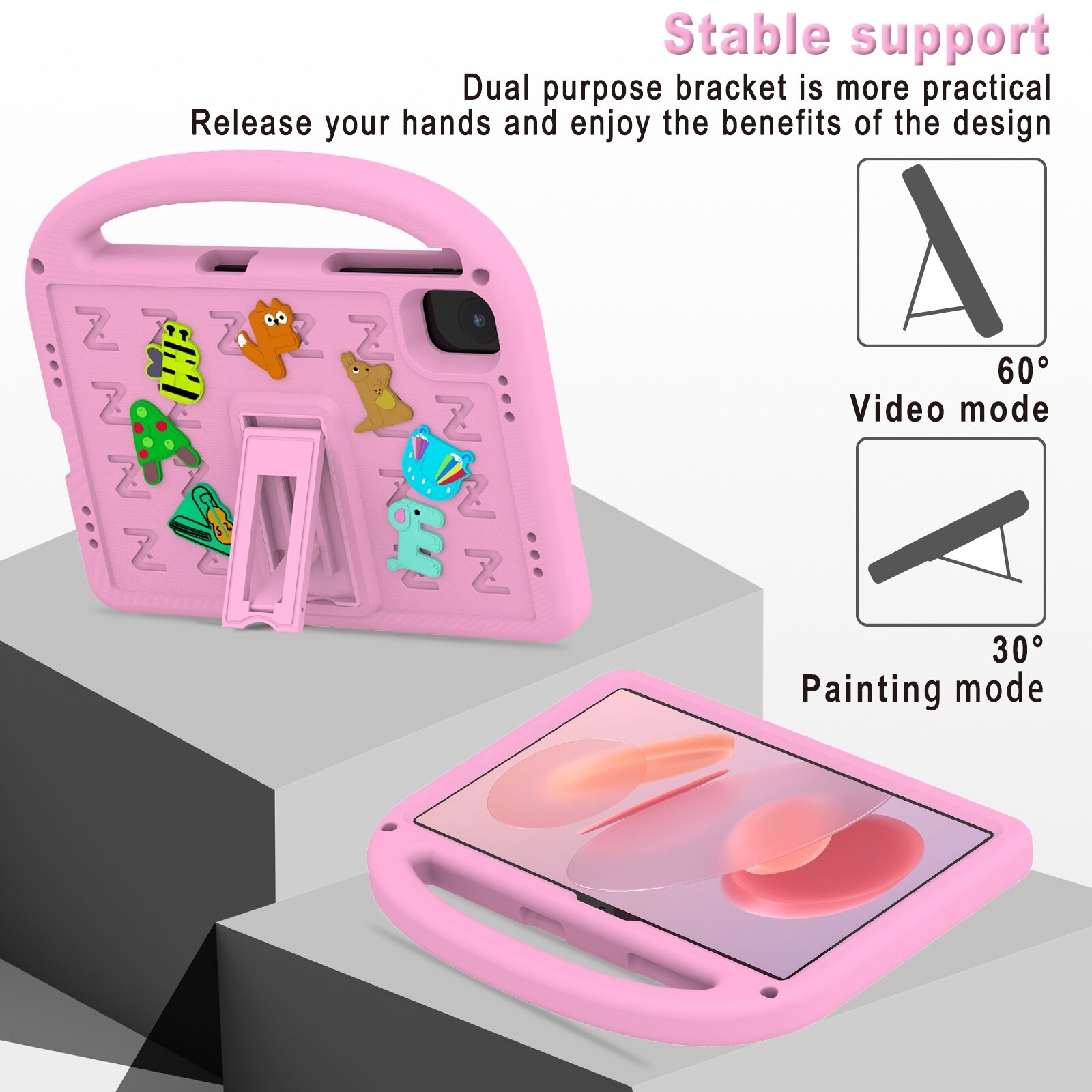 Husa tableta pentru Honor Pad X8a / X9 2024, model Cartoon Sparrow EVA anti-soc, roz