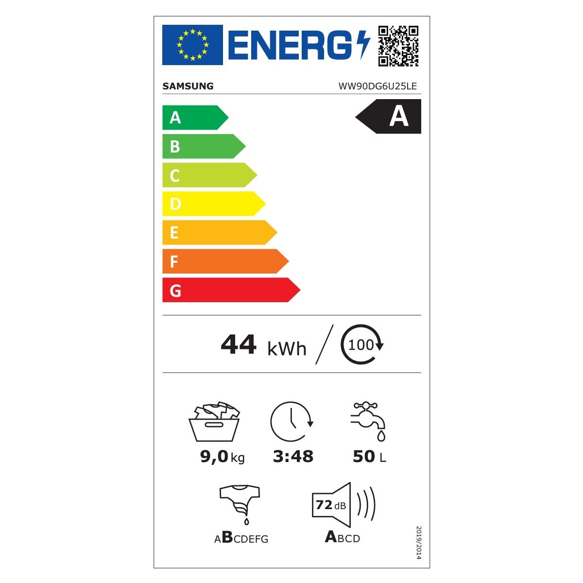 Masina de spalat rufe Samsung WW90DG6U25LEU4, modul AI Energy, AI Ecobubble, 9 kg, alb