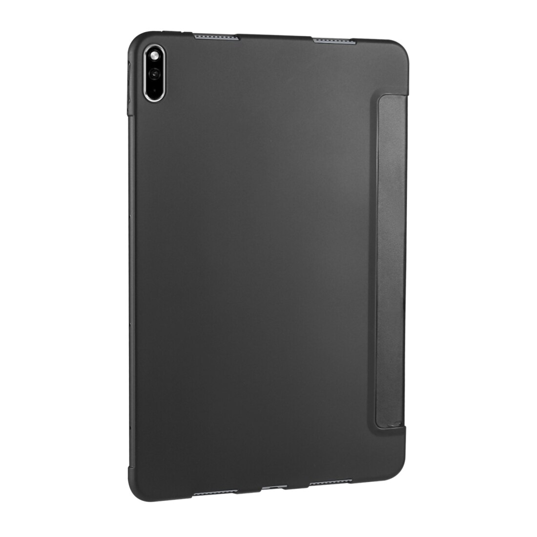 Husa tableta pentru Huawei MatePad Pro 10.8 inch, piele PU + TPU cu model hexagonal, capacitate de pliere in 3 sectiuni, suport integrat, negru