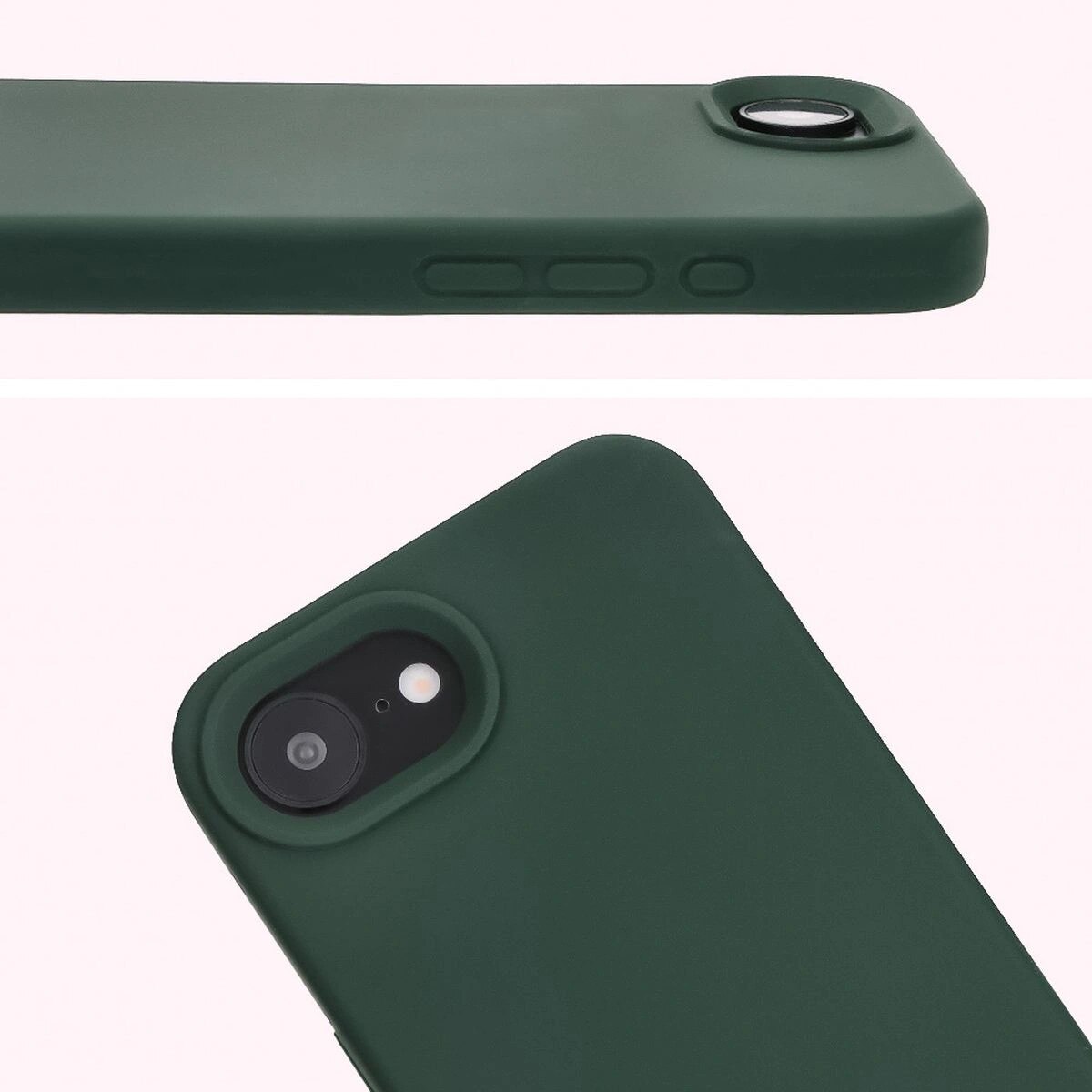 Husa Bizon Soft Case pentru iPhone 16e, verde inchis