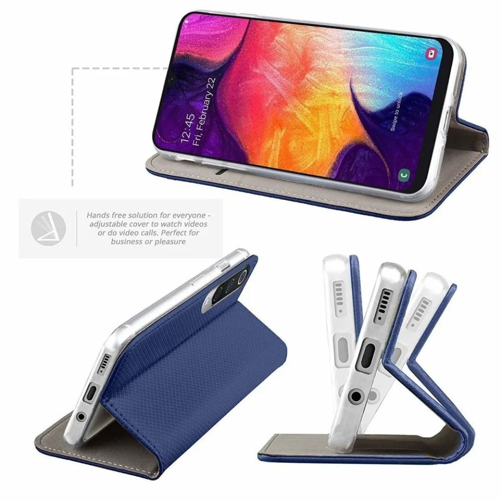 Husa Carte Smart, Inchidere Magnetica, pentru Xiaomi Redmi Note 15 Pro 5G, buzunar card, Albastru