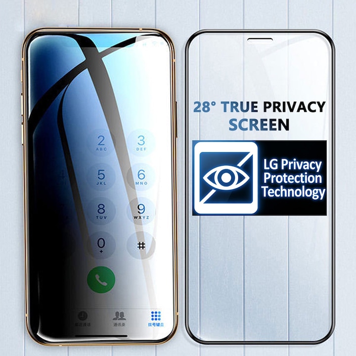 Set 2 Folie Sticla Privacy CRE8VE3 compatibila cu iPhone 17proMax, MaxDefense+ Privacy, Full Cover 3D, Full Glue, Sticla Securizata, Duritate Militara, Ultra HD, Protectie Profesionala Ecran 3D, Aluminiu inalt, Anti Zgarieturi, Anti Socuri