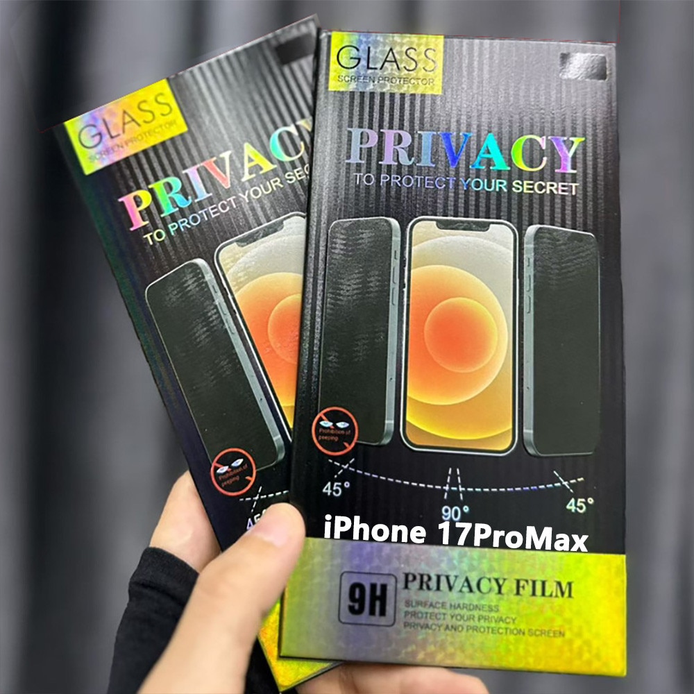 Set 2 Folie Sticla Privacy CRE8VE3 compatibila cu iPhone 17proMax, MaxDefense+ Privacy, Full Cover 3D, Full Glue, Sticla Securizata, Duritate Militara, Ultra HD, Protectie Profesionala Ecran 3D, Aluminiu inalt, Anti Zgarieturi, Anti Socuri