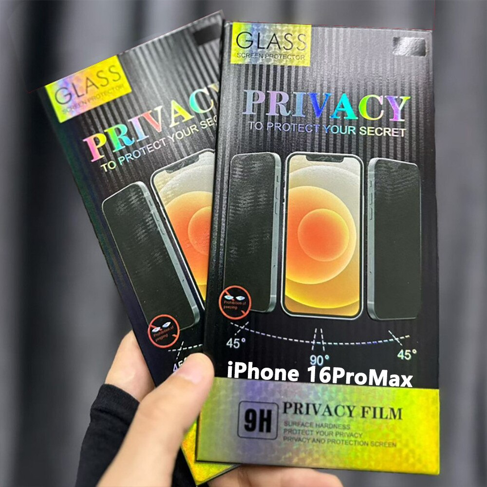 Set 2 Folie Sticla Privacy CRE8VE3 compatibila cu iPhone 16proMax, MaxDefense+ Privacy, Full Cover 3D, Full Glue, Sticla Securizata, Duritate Militara, Ultra HD, Protectie Profesionala Ecran 3D, Aluminiu inalt, Anti Zgarieturi, Anti Socuri