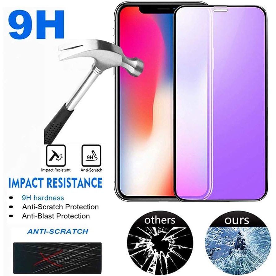 Set 2 Folie Sticla CRE8VE3, Folii protectie telefoane, Compatibil Apple iPhone 16proMax, Protectie Profesionala Ecran 3D, Anti-lumina albastra, Aluminiu inalt, Full Cover, MaxDefense+ Anti Zgarieturi, Sticla Securizata, Duritate Militara, Ultra HD, Lila
