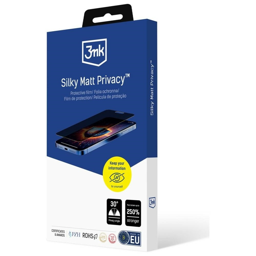 Folie protectie 3mk Silky Matt Privacy compatibila cu Xiaomi 17, Negru