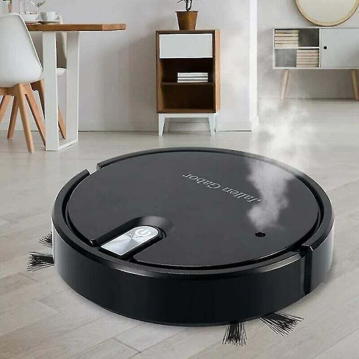 Aspirator robot 5in1, negru, 25x25x6.5cm, 1200mAh, 90min autonomie