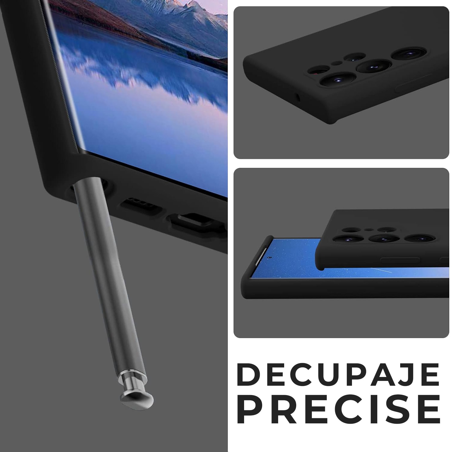 Husa pentru Samsung Galaxy S24 Ultra Premium Silicon Daden®, Protectie Camera, Antisoc, Calitate Premium, Negru
