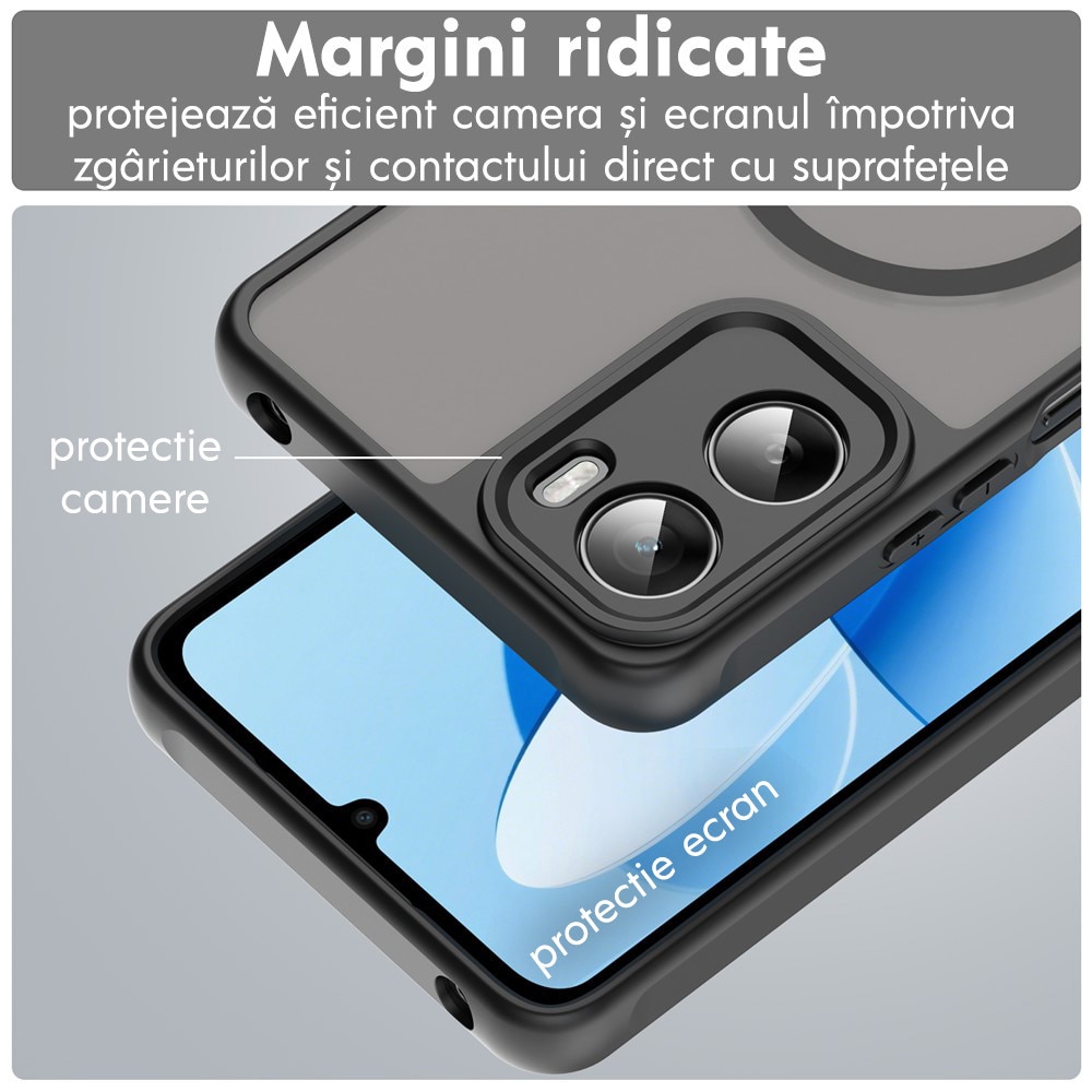 Husa pentru Motorola Moto G06 / G06 Power Daden® HaloFrost, MagSafe, Antisoc, Calitate Premium, Negru