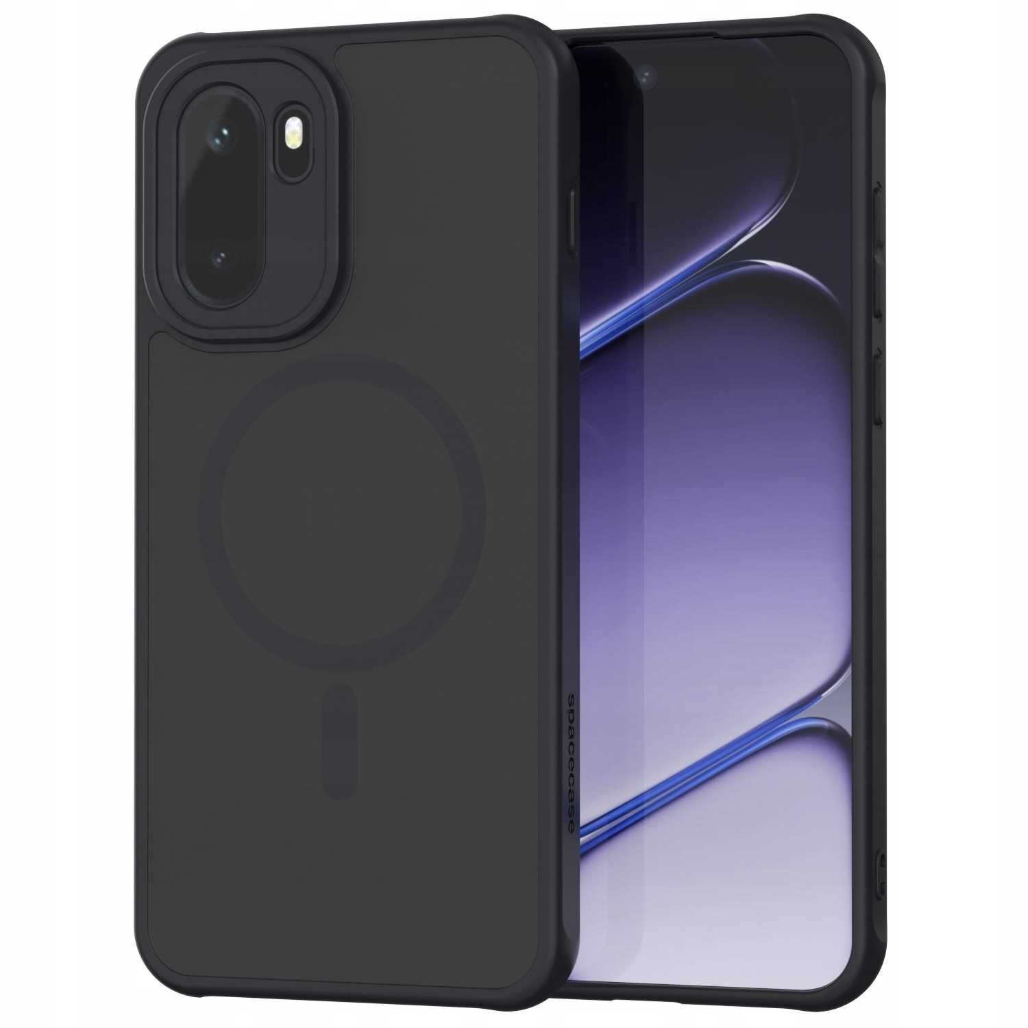 Husa Spacecase Hybrid Mag pentru OnePlus 15R, mata, compatibila cu MagSafe, neagra