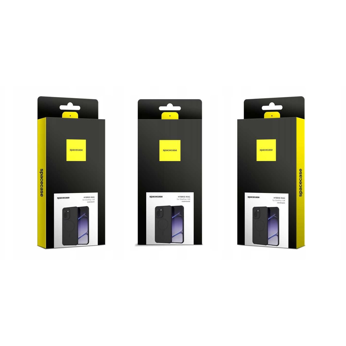 Husa Spacecase Hybrid Mag pentru OnePlus 15R, mata, compatibila cu MagSafe, neagra