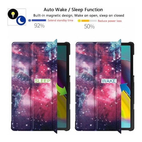 Husa Natty Pell Ultra Slim Smart Cover Premium pentru Apple iPad 9 (2021) / iPad 8 (2020) / iPad 7 (2019) - Galaxy