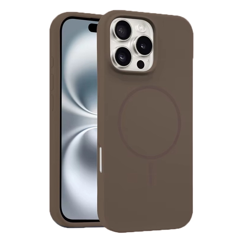 Husa pentru Apple iPhone 16 Pro, SoftGuard Protect, Incarcare de Tip MagSafe, Interior de Microfibra, Silicon Moale, Placut la Atingere, Anti-Alunecare, Absoarbe Socurile, Anti-Amprente, Ultra-Slim, Magnet Puternic, Maro