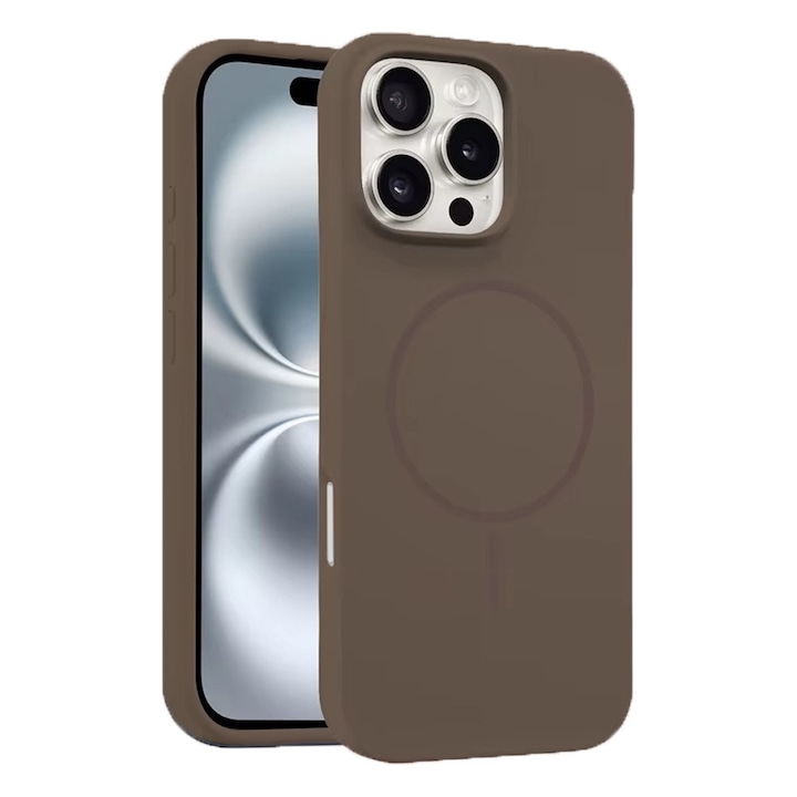 Husa pentru Apple iPhone 16 Pro, SoftGuard Protect, Incarcare de Tip MagSafe, Interior de Microfibra, Silicon Moale, Placut la Atingere, Anti-Alunecare, Absoarbe Socurile, Anti-Amprente, Ultra-Slim, Magnet Puternic, Maro
