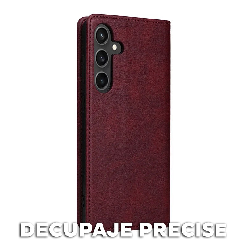 Husa pentru Samsung Galaxy A26 Daden® Flip Leather Deluxe, Antisoc, Inchidere magnetica, Buzunar card, Calitate Premium, VIsiniu