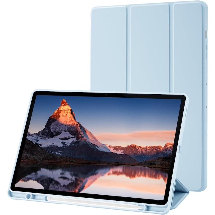 Husa premium pentru Samsung Galaxy Tab S10Lite/S10Fe/S10/S9/S9FE, 11", Sigloo, UltraSlim, functie sleep/wake-up si slot pentru S-Pen, Albastru