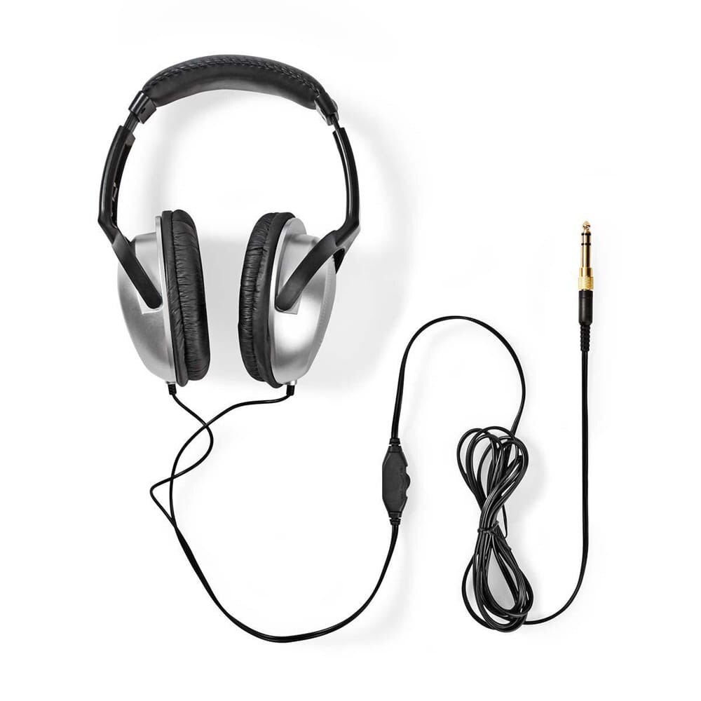 Casti over-ear cu fir, Lungime cablu: 6,00 m, Control volum, Argintiu-Negru