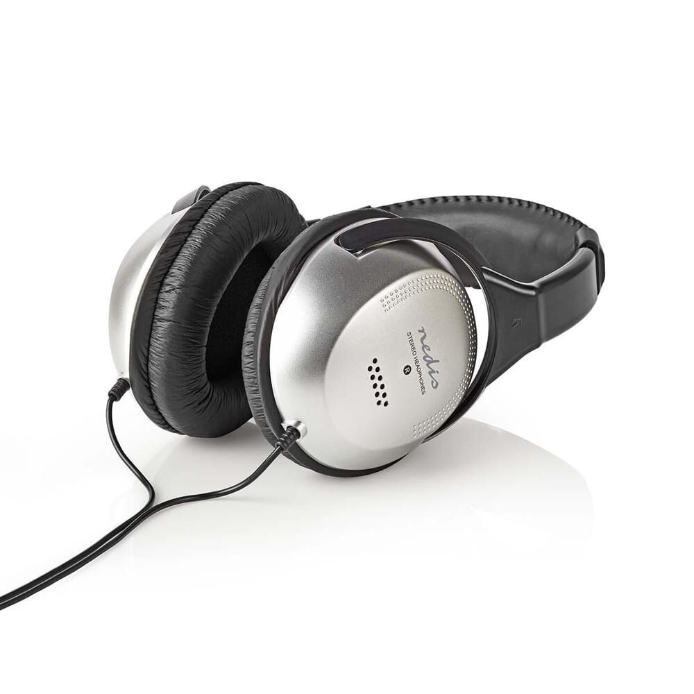 Casti over-ear cu fir, Lungime cablu: 6,00 m, Control volum, Argintiu-Negru