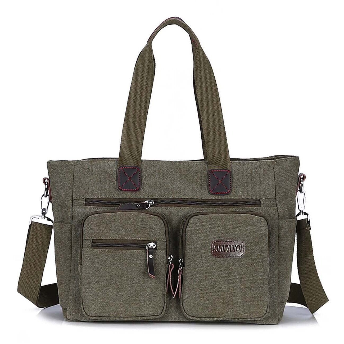 Geanta Laptop Canvas 15.6 Inch Verde
