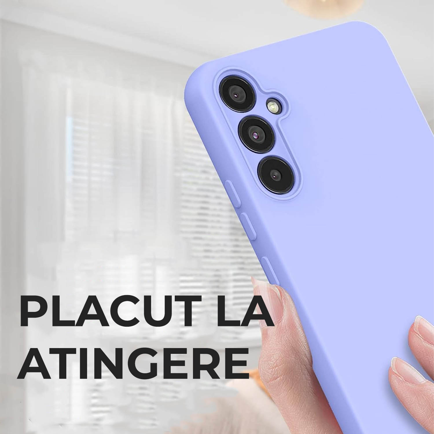 Husa Premium Silicon Soft pentru Samsung A14 5G, Ultra Slim, Protectie sporita, Interior de microfibra, Lavanda