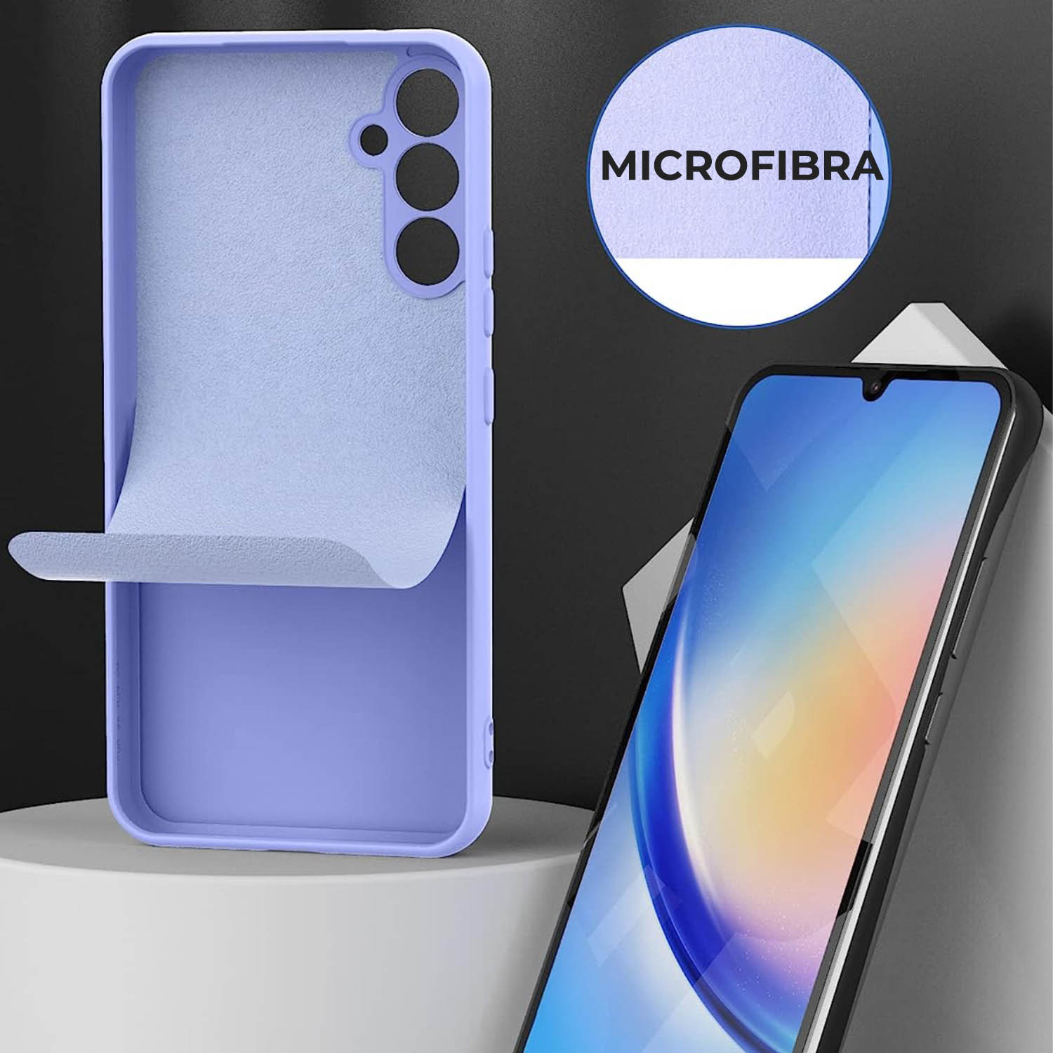 Husa Premium Silicon Soft pentru Samsung A14 5G, Ultra Slim, Protectie sporita, Interior de microfibra, Lavanda