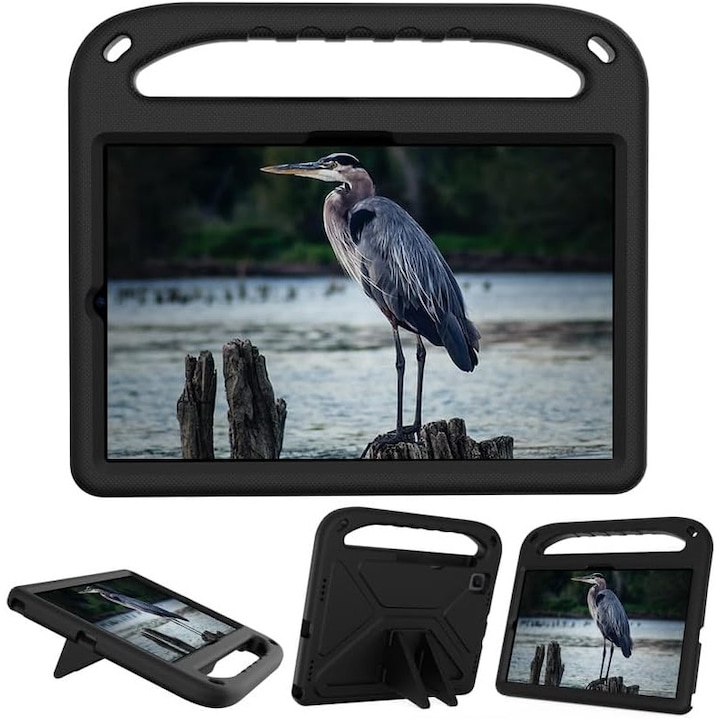 Husa copii pentru Samsung Galaxy Tab S10Lite/S10Fe/S10/S9/S9FE, 11", Sigloo, stand Built-in, Protectie 360, Negru
