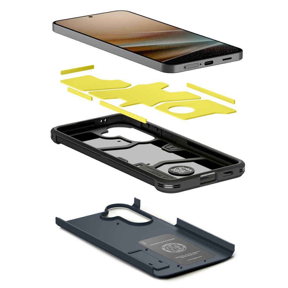 Husa pentru Samsung Galaxy A57 5G Spigen Tough Armor, Stativ incorporat, Calitate Premium, Gri