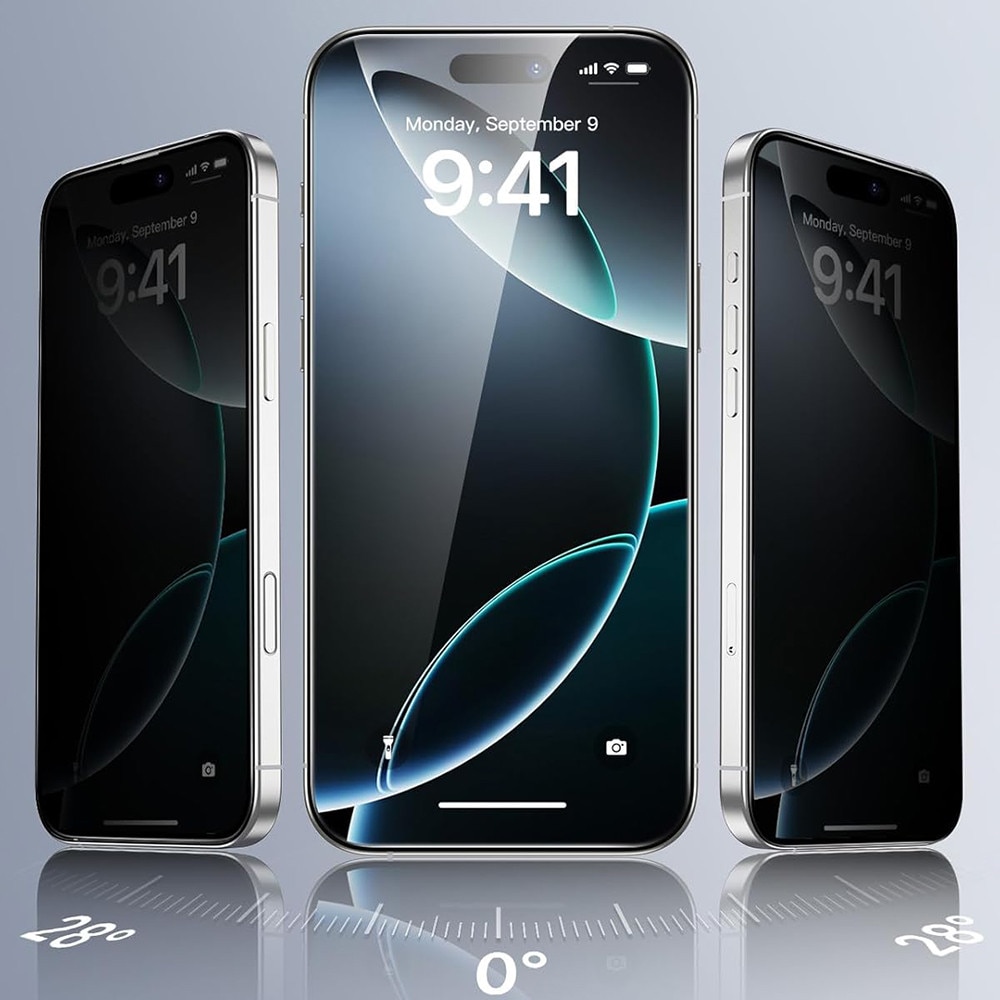 Folie pentru iPhone 17 Air (set 3) - ESR TPrivacy Tempered Glass - Black