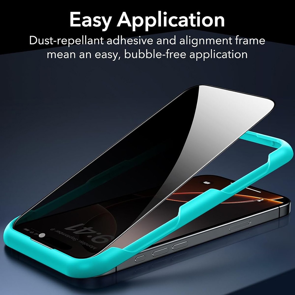 Folie pentru iPhone 17 Air (set 3) - ESR TPrivacy Tempered Glass - Black