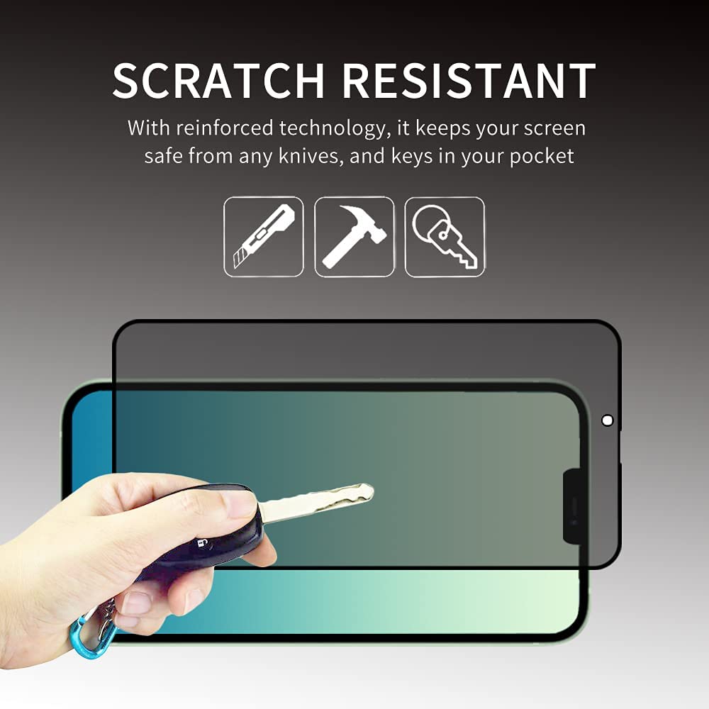 Set 2 folii protectie ecran, Sticla securizata, Privacy, Compatibil cu iPhone 13/13 Pro/14