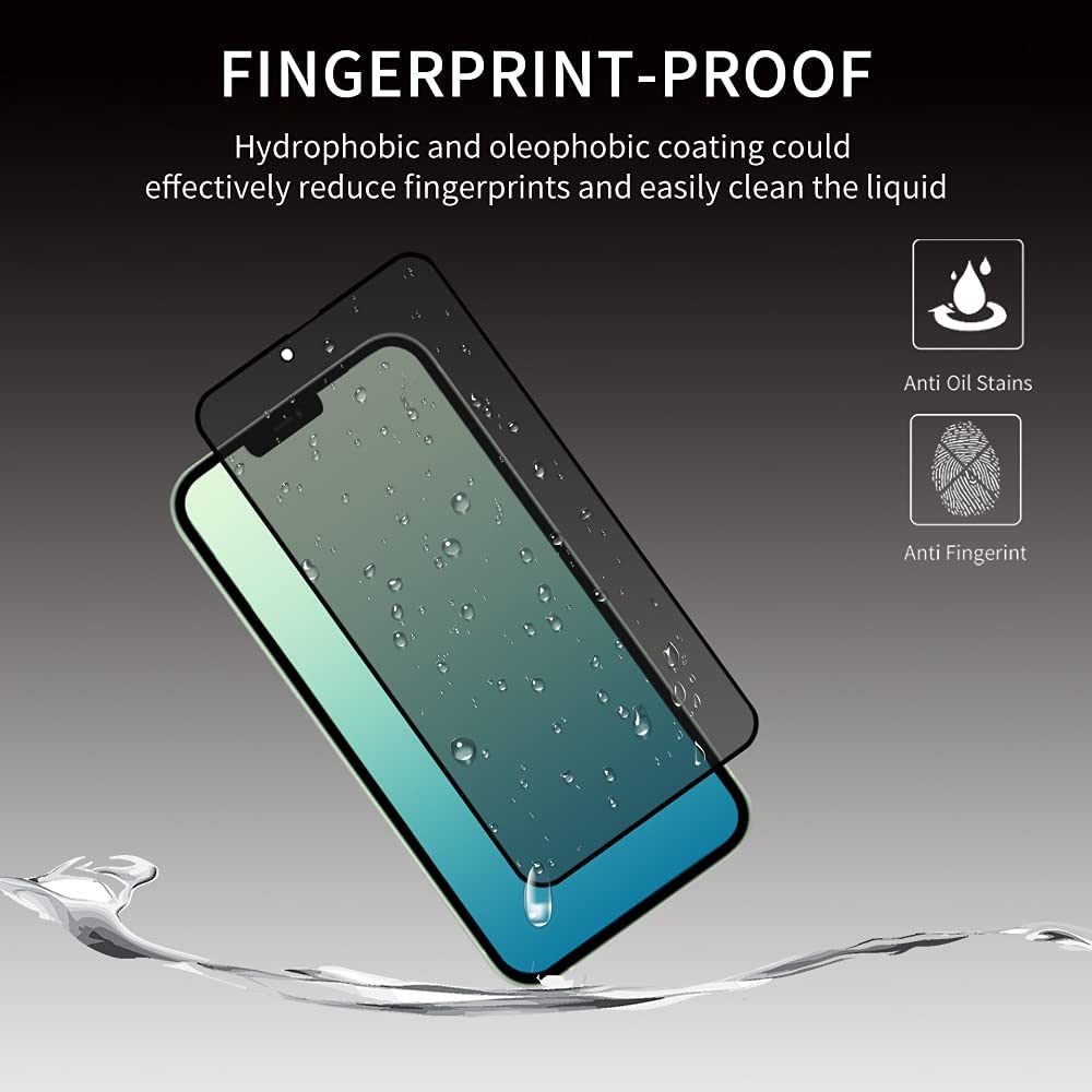 Set 2 folii protectie ecran, Sticla securizata, Privacy, Compatibil cu iPhone 13/13 Pro/14