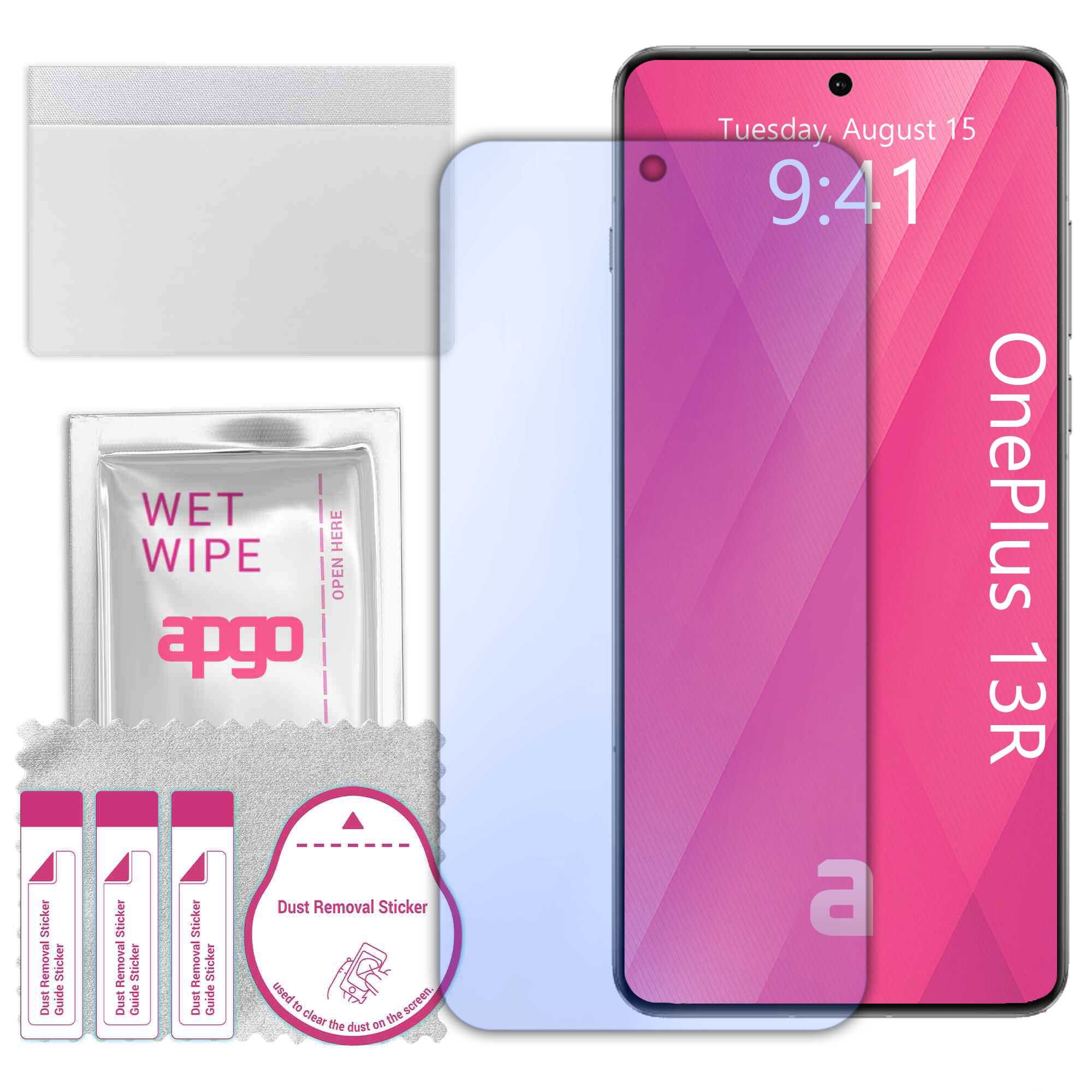 Sticla de protectie apgo pentru OnePlus 13R – sticla hibrida, securizata pentru display, lucioasa, pro flexible Hybrid Glass, 9H, full glue