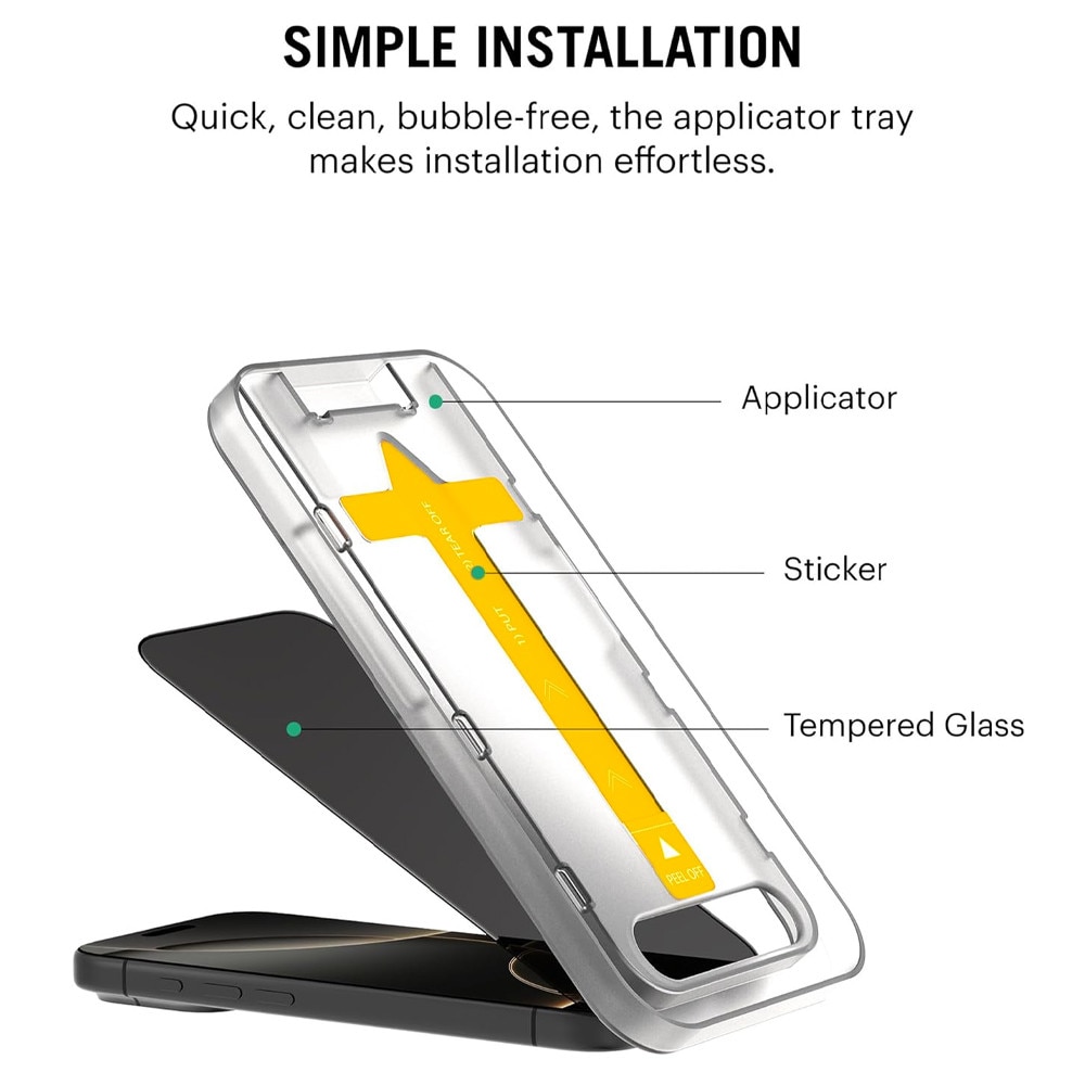 Folie Premium PRIVACY cu Aplicator pentru Apple iPhone 12 Pro Max, din Sticla Securizata Anti-Spy, Dubla Protectie, Aliniere Automata, Negru