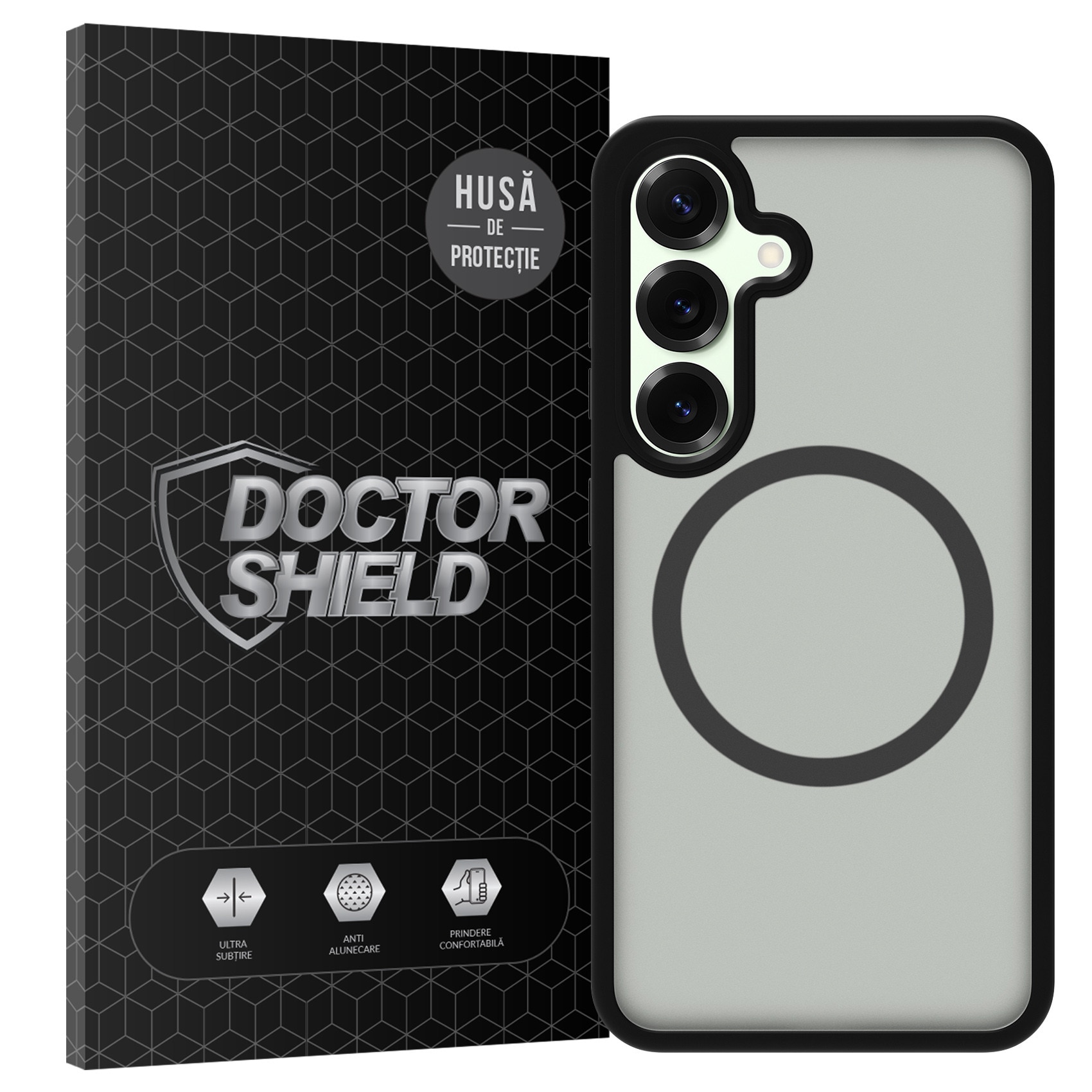 Husa de Protectie, Compatibila cu Samsung Galaxy S25 FE, Doctor Shield Fantom- Negru