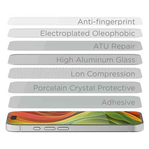 Folie protectie Mobile Origin Screen Guard Spare Glass Full Coverage compatibila cu iPhone 17 Pro Max, Transparent