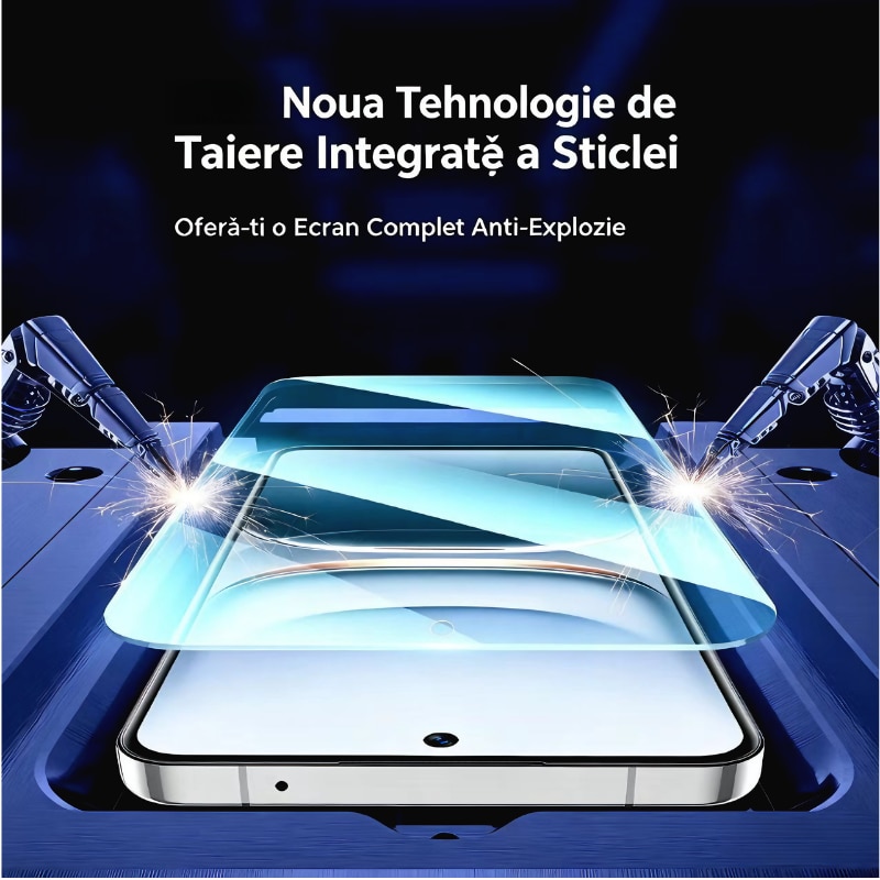 Set de 3 folii de protectie pentru Samsung Galaxy A55, sticla securizata anti-soc 9H, acoperire completa a ecranului
