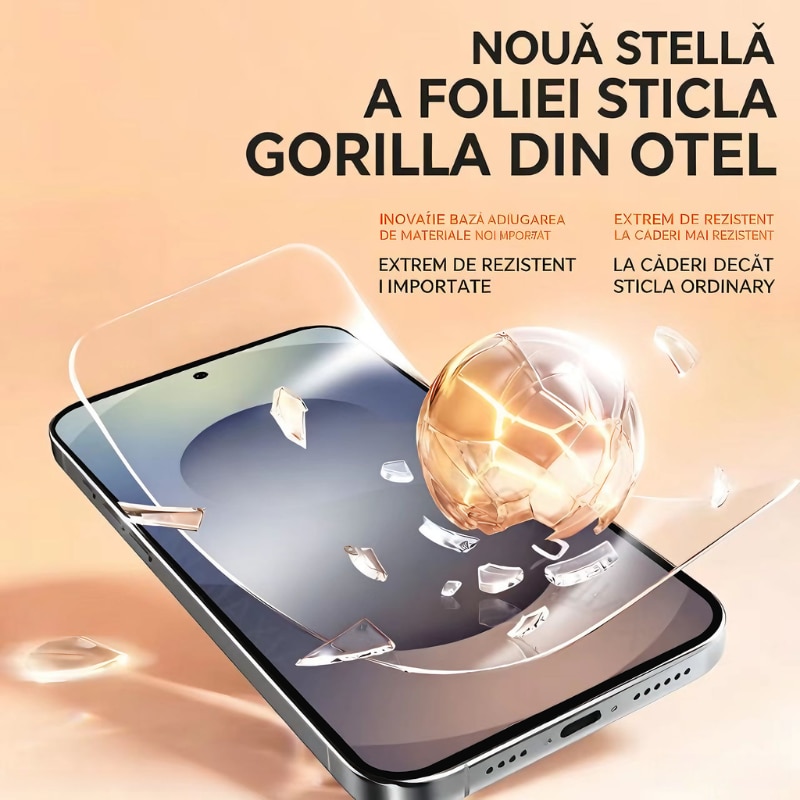 Set de 3 folii de protectie pentru Samsung Galaxy A55, sticla securizata anti-soc 9H, acoperire completa a ecranului