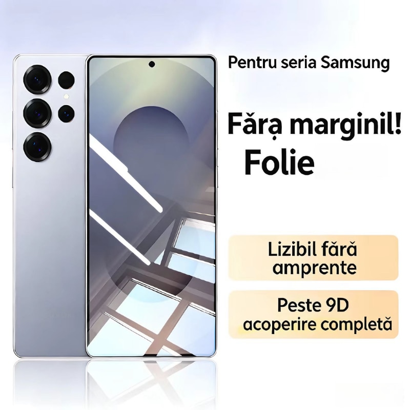 Set de 3 folii de protectie pentru Samsung Galaxy A55, sticla securizata anti-soc 9H, acoperire completa a ecranului